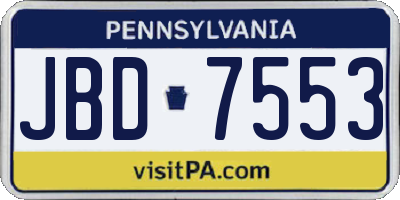 PA license plate JBD7553