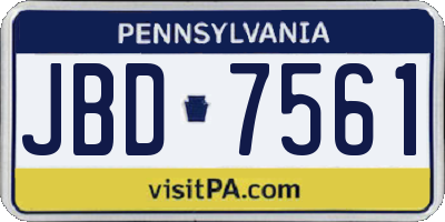 PA license plate JBD7561