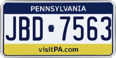 PA license plate JBD7563