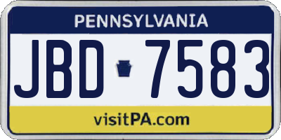 PA license plate JBD7583