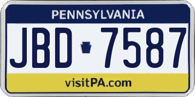 PA license plate JBD7587