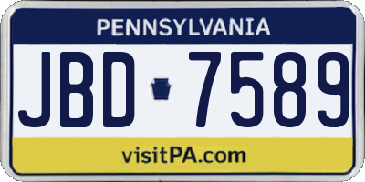 PA license plate JBD7589