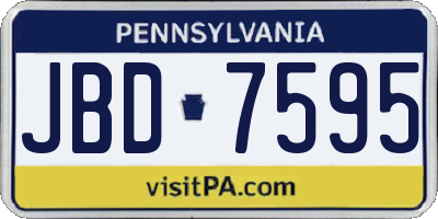 PA license plate JBD7595