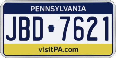 PA license plate JBD7621