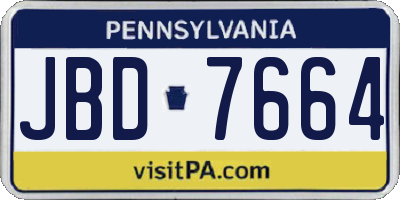 PA license plate JBD7664