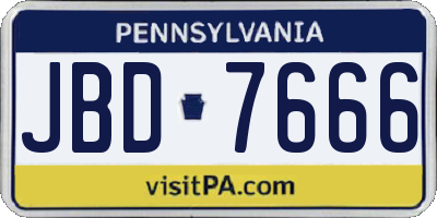 PA license plate JBD7666