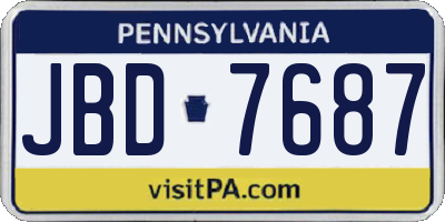 PA license plate JBD7687