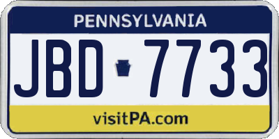 PA license plate JBD7733