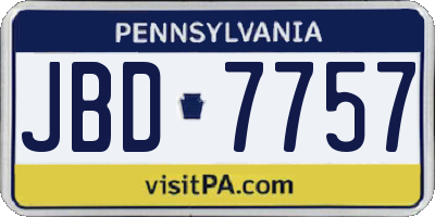 PA license plate JBD7757