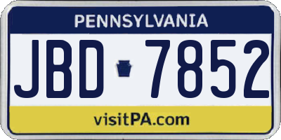 PA license plate JBD7852