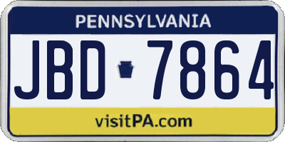 PA license plate JBD7864