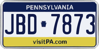 PA license plate JBD7873