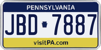PA license plate JBD7887