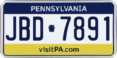 PA license plate JBD7891