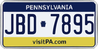 PA license plate JBD7895