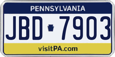 PA license plate JBD7903