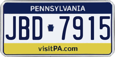 PA license plate JBD7915
