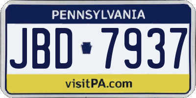 PA license plate JBD7937