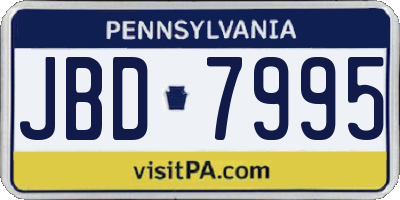 PA license plate JBD7995