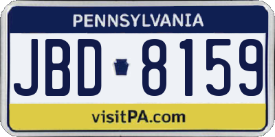 PA license plate JBD8159