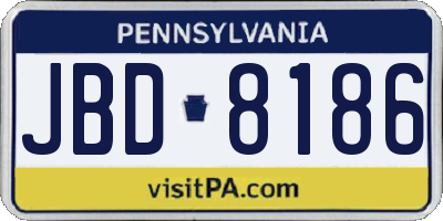 PA license plate JBD8186