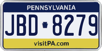 PA license plate JBD8279