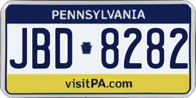PA license plate JBD8282