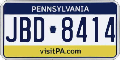 PA license plate JBD8414