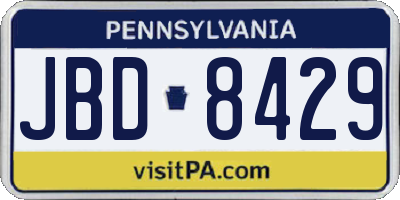 PA license plate JBD8429