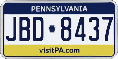 PA license plate JBD8437