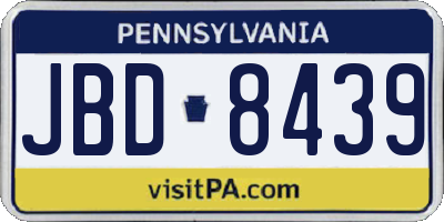 PA license plate JBD8439