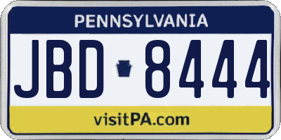 PA license plate JBD8444