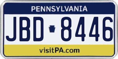 PA license plate JBD8446