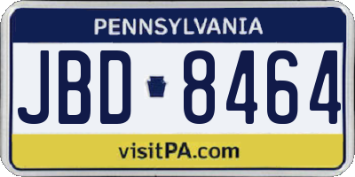 PA license plate JBD8464