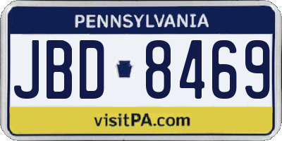 PA license plate JBD8469