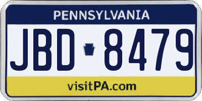 PA license plate JBD8479