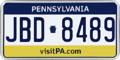 PA license plate JBD8489