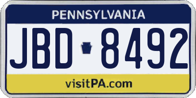 PA license plate JBD8492