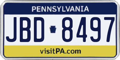 PA license plate JBD8497