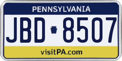 PA license plate JBD8507