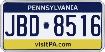 PA license plate JBD8516