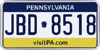 PA license plate JBD8518