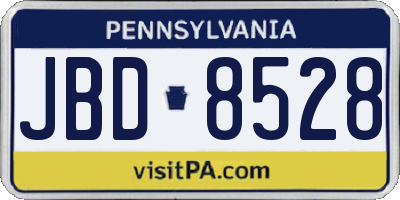 PA license plate JBD8528
