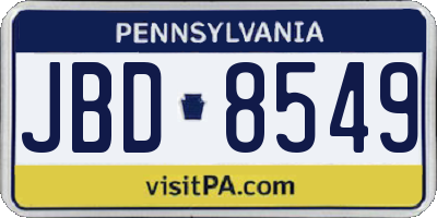 PA license plate JBD8549