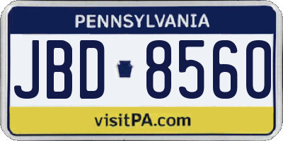 PA license plate JBD8560