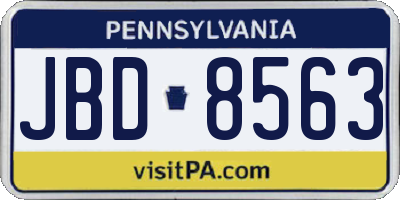 PA license plate JBD8563