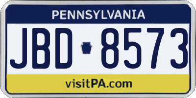 PA license plate JBD8573