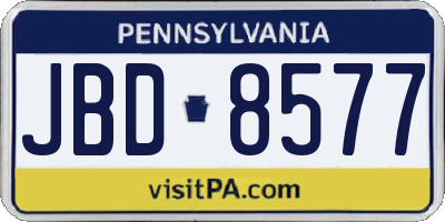 PA license plate JBD8577