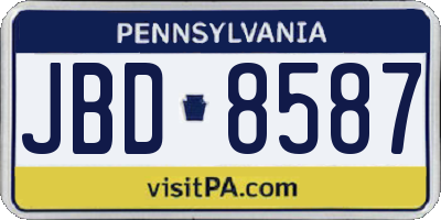 PA license plate JBD8587