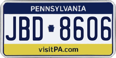 PA license plate JBD8606